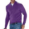 Letuwj Top Polo Manica Lunga Scollo a V Lana Pile Cerniera Uomo Casual, Viola, M