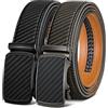 KEMISANT Cintura Uomo 2 Pezzi, Cintura Uomo Pelle Cricchetto Automatica Fibbia 35mm,Trim Regolabile per Adattars
