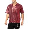 Casey Kevin Paillettes Uomo Camicia Canotta Glitter Discoteca T Shirt Maniche Camicie Metallico Glitterata Stile Anni '70 Festa Party Ballo Danza Club Maglietta Maniche Corte