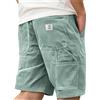 Generic Pantaloncini da uomo in velluto a coste con coulisse elastico in vita leggeri casual estivi pantaloncini da spiaggia con tasca, Verde chiaro, XL