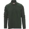 PAYPER Florence Polo da Uomo a Manica Lunga 100% Cotone Colletto Polsino a Costine Spacchetti Laterali Rinforzo Sagomato retrocollo Verde (L)