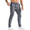 BROKIG Pantaloni da jogging da uomo lunghi con tasca per toppa, palestra, in cotone, pantaloni sportivi da uomo, lunghi, slim fit