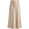 Outoshe - Maxi gonna da donna in raso a vita alta, con elastico nascosto in vita, svasata, L