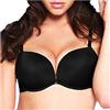 LORMAR Reggiseno Balconcino Double Liscio Coppe Super Push UP 2 Taglie in più (2, Nero)