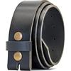 Ashford Ridge Cintura con bottone a pressione in vera pelle da 40 mm - Nero 150cm