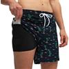 outfit spring Costume da Bagno Uomo, 2 in 1 Pantaloncini da Bagno Compressione Fodera in Rete, Calzoncini da Spiaggia Asciugatura Rapida Traspirante con Tasche e Coulisse Pantalone Corto Mare Surf