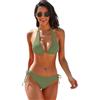YKDLLF Costume da Bagno Donna Due Pezzi Bikini Set Halter Costumi da Mare Imbottito Reggiseno Brasiliana Costume da Bagno 2 Pezzi Triangolo Tanga Spiaggia Swimsuit Beachwear Estate