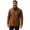 Infinity Leather Giacca Parker Safari Militare in Vera Pelle di Agnello da Uomo, Antivento, Trench