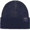 Aeronautica Militare Berretto Cuffia CU084 da Uomo in Cotone Tinto Capo, Cappellino (IT, Testo, L, Blu)