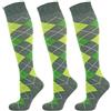 Mysocks 3 Coppie Calzini al ginocchio per bambini Argyle Verde antracite