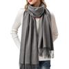 FURTALK Sciarpa da donna in cashmere, calda, maglia fine invernale, grigio., Taglia unica