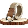 DUNSBY Cintura Uomo Cintura da uomo in tela intrecciata, stile retrò, casual, con fibbia in lega a doppio anello, 3,8 cm