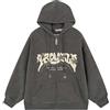 Sumleno Y2K Zip Up Felpa con Cappuccio Stampa Lettera Star Graphic Grunge Felpa con Cappuccio in Velluto a Coste Oversize retrò Y2k Abbigliamento