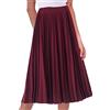 kinstell Gonna da donna elastica a vita alta, a pieghe, linea ad A, gonna longuette chic vintage lunga