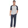 WiWi Men's Viscose from Bamboo Pajama Sets Short Sleeve Breathable Sleepwear Cozy Loungewear Pjs with Pockets S-XXL