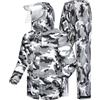 Duohropke Tuta antipioggia da donna e uomo, riflettente, impermeabile, impermeabile, antivento, giacca impermeabile, 2 pezzi, con cappuccio, per moto, golf, pesca