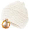 Silk Dream Mütze invernale in lana di alpaca per uomo e donna, berretto invernale, maglia a mano, berretto a tesa larga, cappello invernale, regali invernali per donne e uomini, beige., Taglia unica