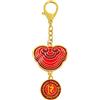 Juanxian Lingzhi Spirit Essence - Portachiavi a forma di fungo dell'immortalità, per salute e vitalità, regalo motivazionale con mantra che esaudisce i desideri, amuleto energico edificante, Rosso