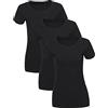 LiKing T-Shirt Donna Maglietta con Scollo Rotondo Cotone Maniche Corte Tee Top Pacco da 1/3 6101