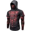 Duohropke Cyberpunk, felpa con cappuccio da uomo, con cappuccio, a maniche lunghe, per sport, slim fit, per Halloween, con teschio, da motociclista, grigio., L