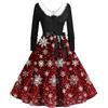 NaLatia Costume Adulto Vestiti Donna Elegante Lungo da Sera Natale Velluto V-Collo Vestito Babbo Natalizio Ragazza