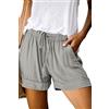 HVEPUO Pantaloncini Donna Jeans Estivi Larghi Cotone Shorts Casual Pantaloni Corti