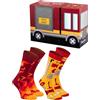Rainbow Socks -Calze Pompiere nel Camion per lei e per lui - 2 Paia - Tamaño 47-50