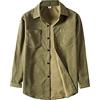 Generic Camicie da uomo in velluto a coste giacca leggera con tasche casual a maniche lunghe Overshirt formale da uomo con scollo rotondo e orli arrotolati Camicia formale casual e da lavoro da uomo, Verde