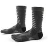 Fjquamitix CooLmax Calzini con dita per uomo e donna, ad alte prestazioni, per corsa, atletica, con cinque dita, per sport all'aria aperta, Grigio, S