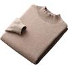 Niiyyjj Maglione da uomo in 100% lana merino a collo alto lavorato a maglia tinta unita maglione a collo alto spesso pullover casual