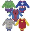 Marvel Baby Boys 5 Pack Bodysuits Hulk Spiderman Iron Man Captain America Newborn