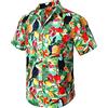 HISDERN Uomo Funky Hawaiian Bird Ananas Camicie Manica Corta Tasca Frontale Vacanze Estate Aloha Beach Casual Verde Menta Camicia Hawaii