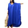 YouKD Abito estivo da donna con motivo floreale, ampio, stile bohémien, copricostume da spiaggia, taglie forti, G Blue., Etichettalia unica