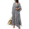 YOUKD Kaftan Lungo Estivo da Donna Maxi Abito Bohémien Accappatoio da Spiaggia Kimono Spazioso Taglia Unica