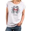 MAKAYA Maglietta Donna con Testa di Medusa Tshirt Volto Femminile con Occhiali Serpenti Stile Boho Vintage Cotone Estivo Casual