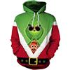 Baruler Halloween Natale Green Fur Monster Grinch 3D Maglione Stampa Digitale Felpa Con Cappuccio