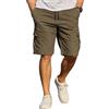 COOFANDY Pantaloncini da Uomo in Cotone Cargo Shorts Pantaloni Casual Corti Vita Elastica Estate con Tasche S-3XL Verde Oliva M
