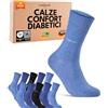 sockenkauf24 10 Paia Calze Confort Diabetici senza Elastico Uomo Donna Cotone senza Cucitura