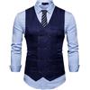MGDIFYXAA Gilet Da Uomo Formale - Gilet Da Uomo Gilet Da Uomo Casual Slim Fit Gilet Doppio Petto Gilet Giacca Da Lavoro Formale, Blu Scuro, Xxl