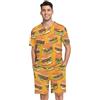 GAIREG Pigiama da uomo a maniche corte comodo S-XXL, Hamburger Giallo Arancio, M