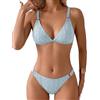 Nadeer Tagliato Alto Sexy A Vita Bassa Tessuto Traforato Scollo A V Costume Due Pezzi Donna Curvy Anello Metallico Brasiliana Bikini Donna Mare