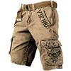 Generic Pantaloncini uomo mitologia norrena stampa 3D costume pirata vichingo tatuaggio pantaloni viaggio escursionismo cargo estate mare(Viking tattoo -DK-11,5XL)