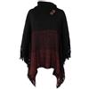 TBSCWYF Poncho da Donna Mantella con Cappuccio e Orlo Sfrangiato Poncho Invernale Mantella Poncio Invernali Caldo Elegante con Frange a Collo Alto con Maniche Bottoni Scialle e Bottoni Elegante