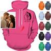 Nevaou Felpe con cappuccio personalizzate Progetta il tuo ritratto dalla foto Felpa con cappuccio personalizzata Uomini Donne Coppie Felpe Regali personalizzati, Rosa chiaro, L/6XL