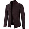 lozssnigzi Cardigan Uomo Invernale con Collo Alto, Cardigan Maglioni in Pile Casual | Giacca Maglione Lana Elegante E Adatto al Corpo | Felpa con Zip Senza Cappuccio