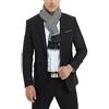 WANYING Uomo Sciarpa di Seta Lungo Doppio Strato in Seta Artificiale Casual Business Gentleman per Primavera Autunno - houndstooth modello nero bianco