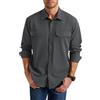 Enlision Camicia Uomo Casual Maniche Lunghe Cotone Stile Cargo Overshirt di Peso Medio Resistente con Doppie Tasche per Lavoro Outdoor