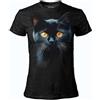 DARK EMBER - Maglia Donna Black Cat, T Shirt Donna in Cotone, Maglietta Nera a Maniche Corte, Stampa di Alta qualità con Gatto, vestibilità Regular Fit