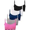 LOREZA ® 5 Bustier per Ragazze in Microfibra Reggiseno Sportivo Intimo con Schiena Spalline Spaghetti