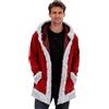 Generico Giacche di Natale per Uomo con Babbo Natale (The Christmas Chronicles), Pelliccia Finta Shearling e Xmas, Rosse e Giacche in Pelle di Pecora, Trench Coat(Red, S)